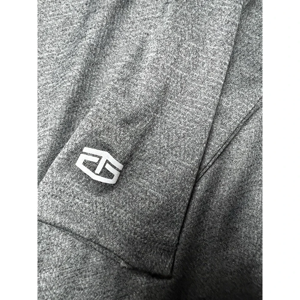 TapOut 1/4 Zip Pullover Men's Large Long Sleeve TapOut Spell Out Mock Neck Gray - Picture 5 of 12